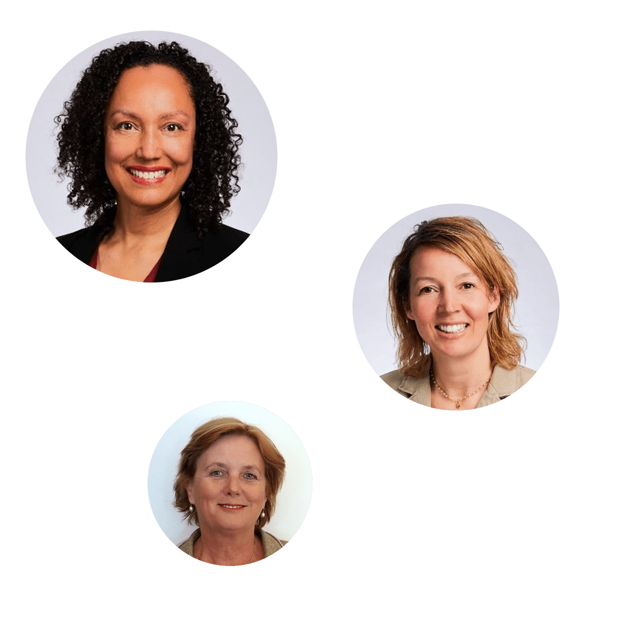 Portraits of three empathetic psychologists.